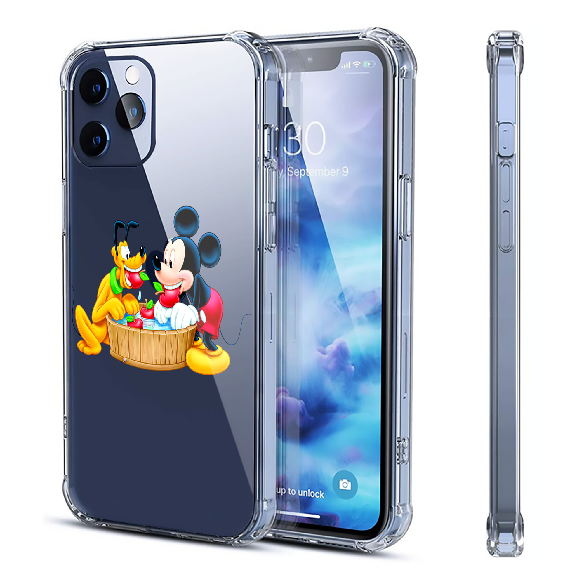（画像用） ミッキーマウス Mickey Mouse 【iPhone 12シリーズ対応】透明スマホケース（クリアソフトケース）